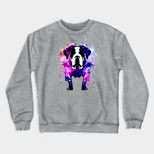 Saint Bernard Watercolor Stencil Crewneck Sweatshirt